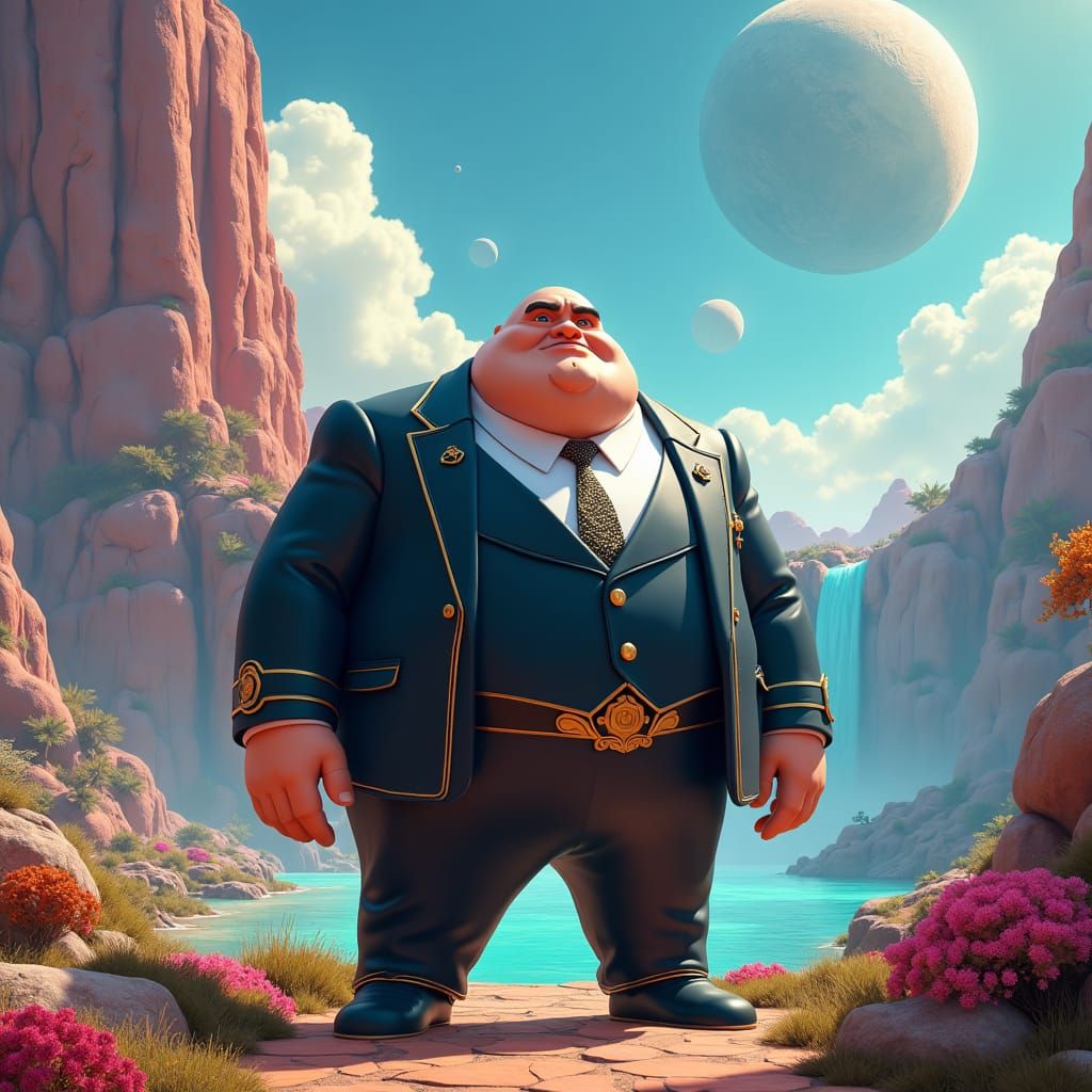 Heroic Gru-like Character in a Sci-Fi World