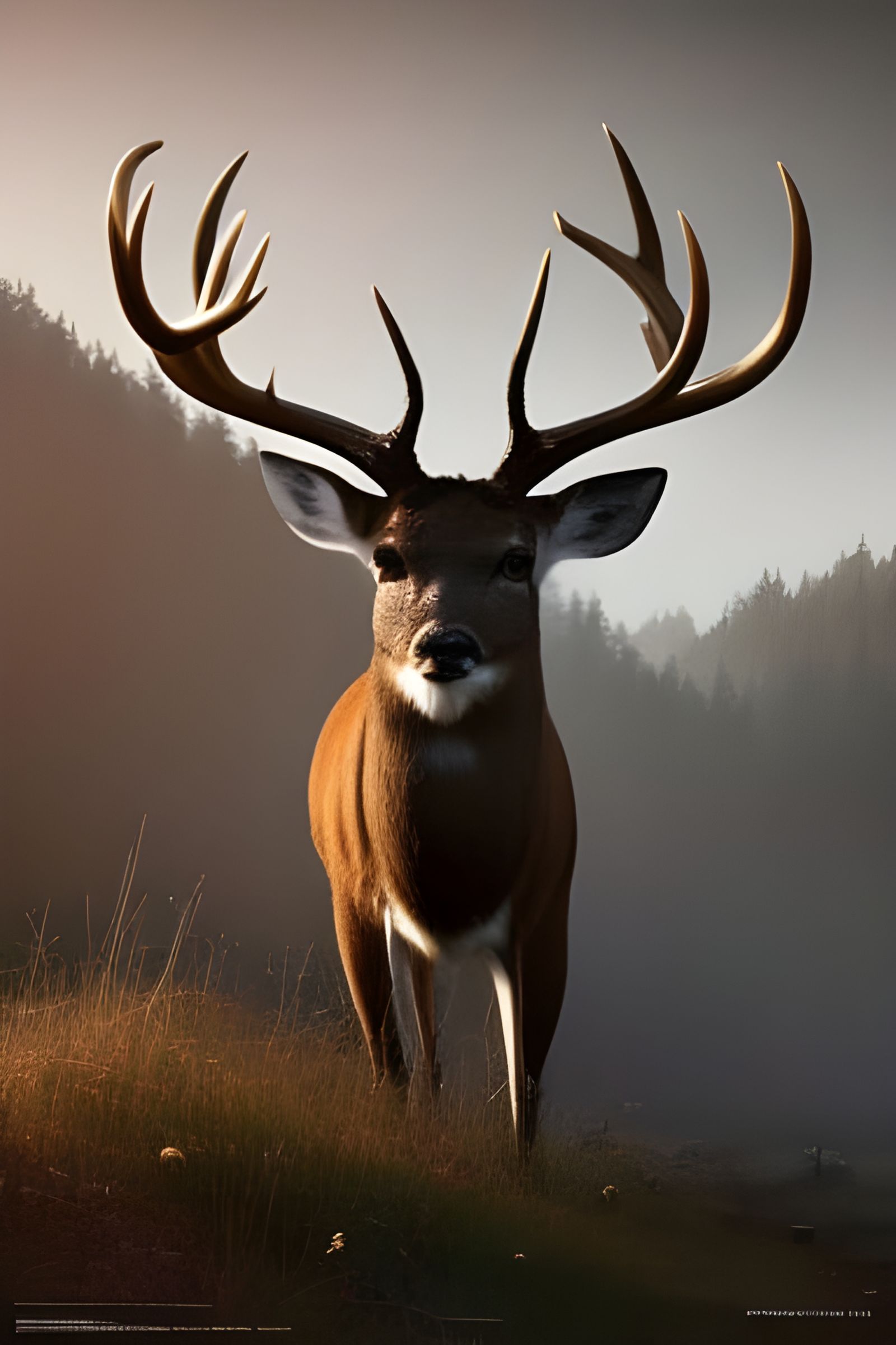 Man and Deer: Hyperdetailed Fantasy Portrait