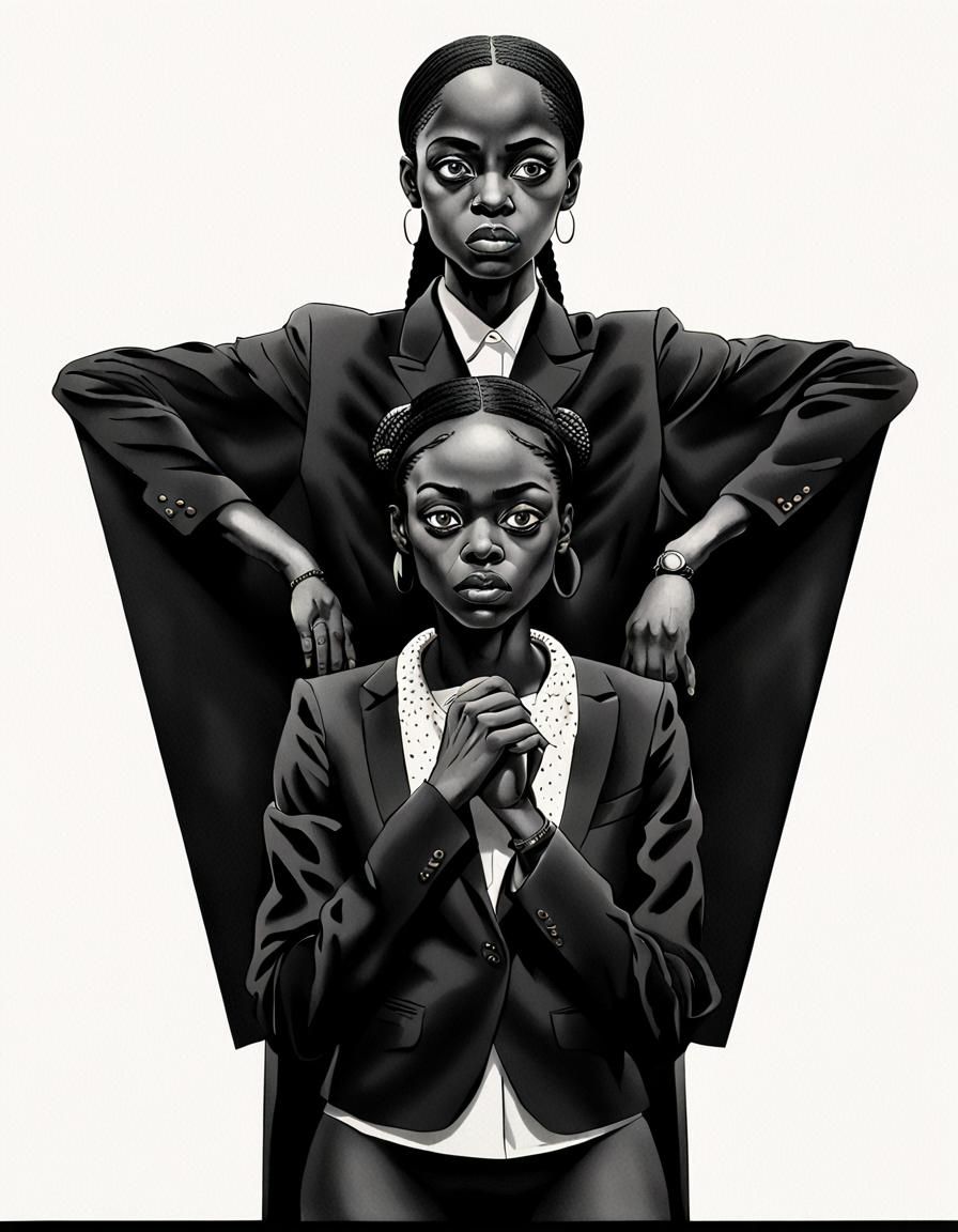 Surreal Portrait of a Black Woman with Unique Features