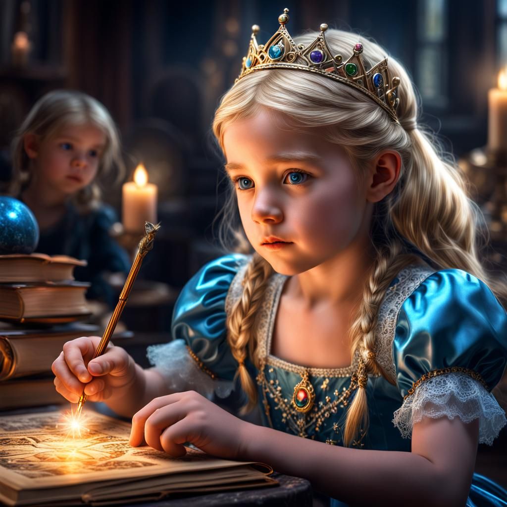 Enchanting Blond Princess Learns Magic