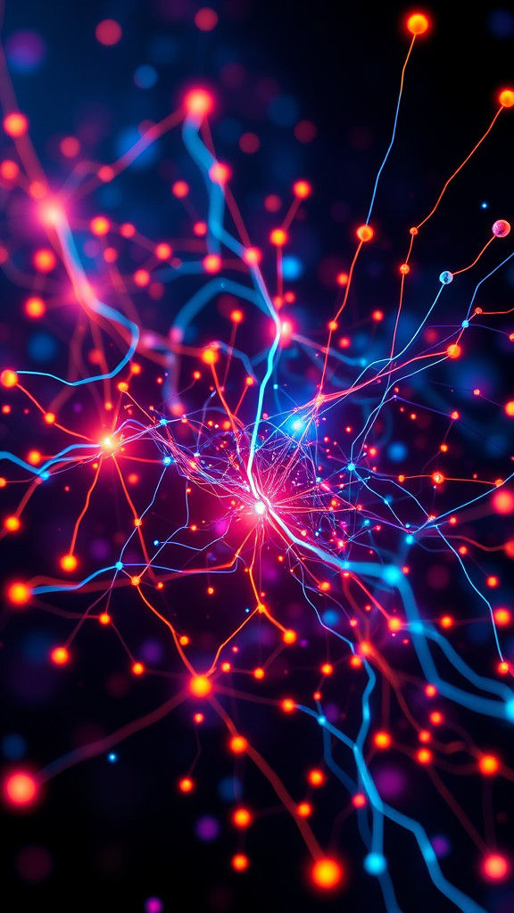 Quantum Lagrangian: Biological Network in Cyberpunk Style