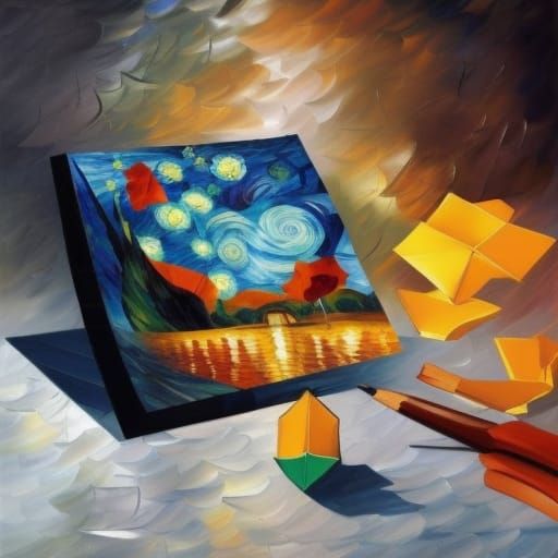 Abstract Origami Art Inspired by Expressionism