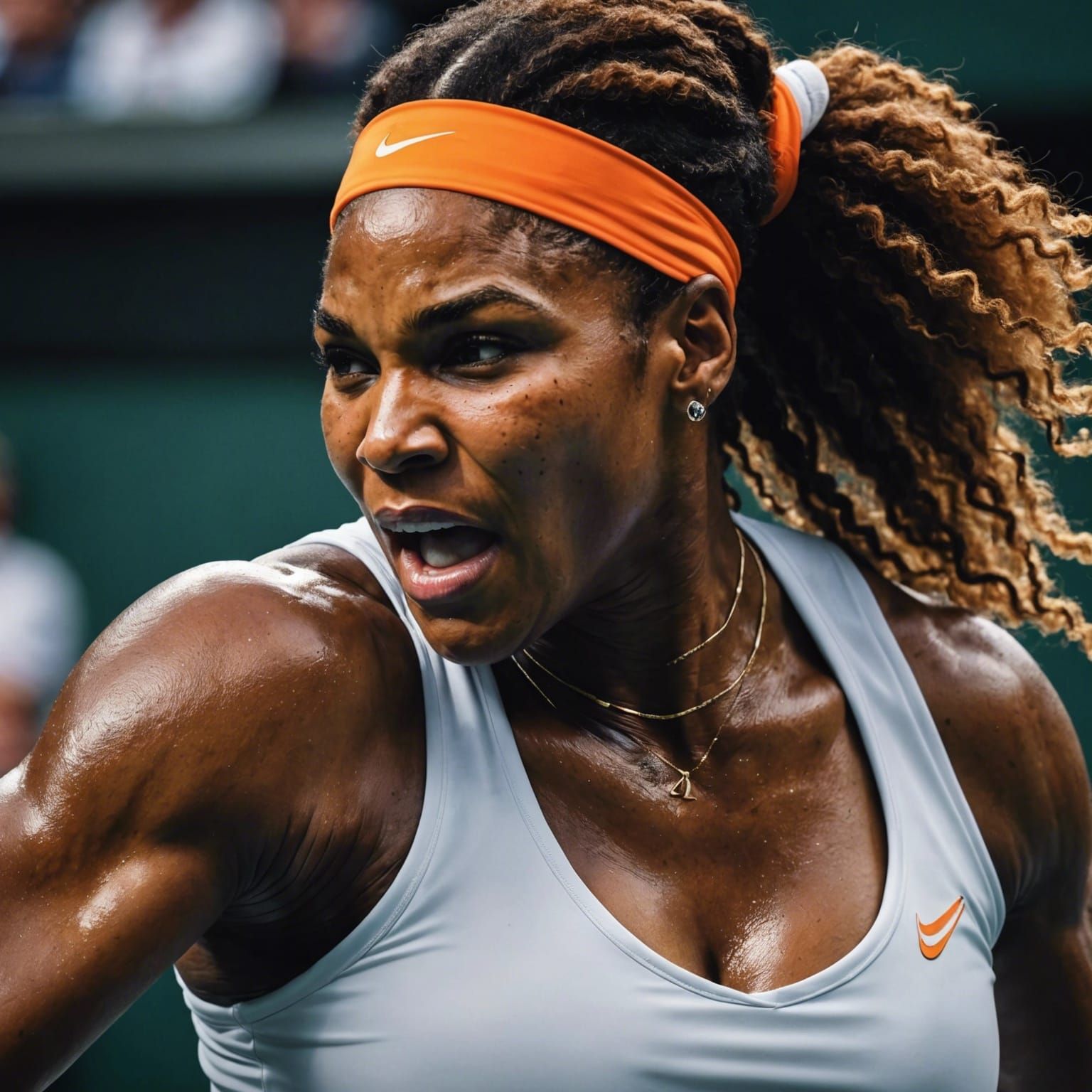 Flaming Tennis Player Action Shot