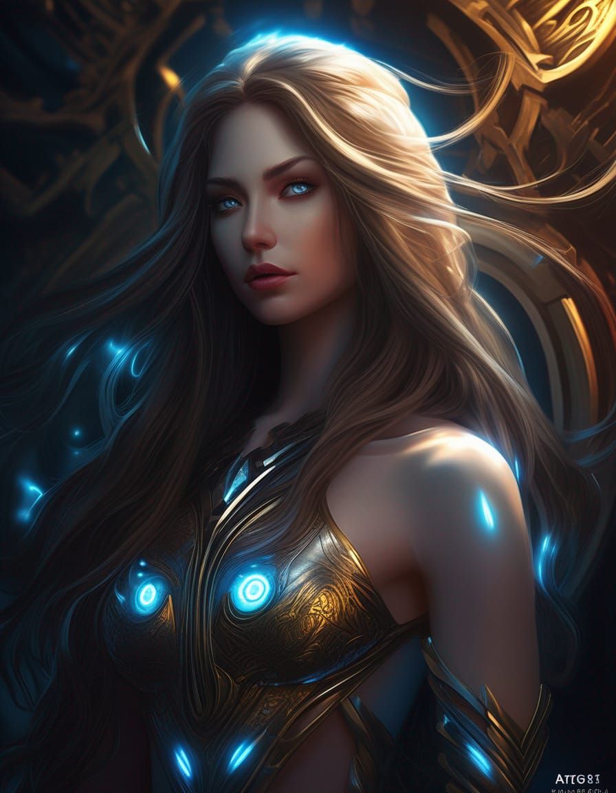 Sinister Goddess Portrait in Hyper-Realistic Style