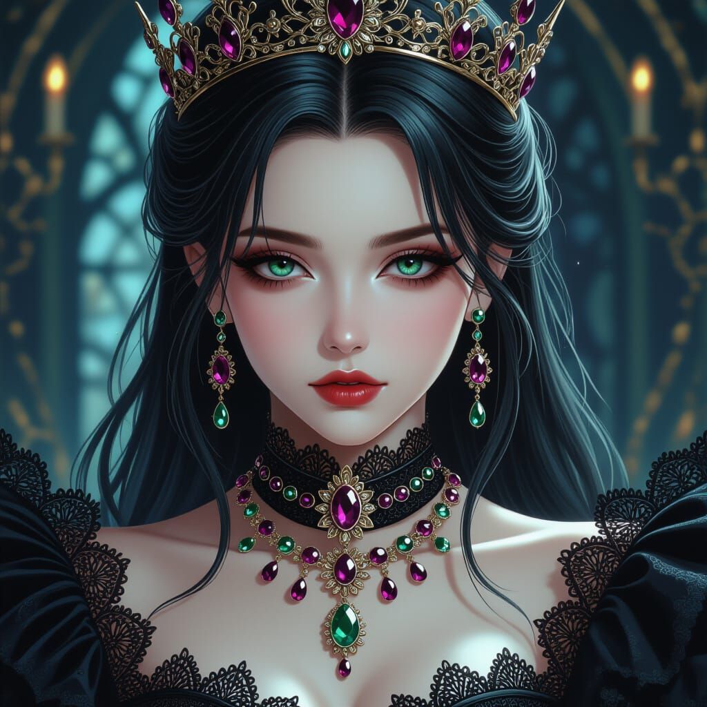 Stunning Cursed Queen in Halloween Costume