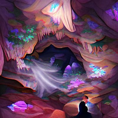 Enigmatic Rendering of a Mystic Cave