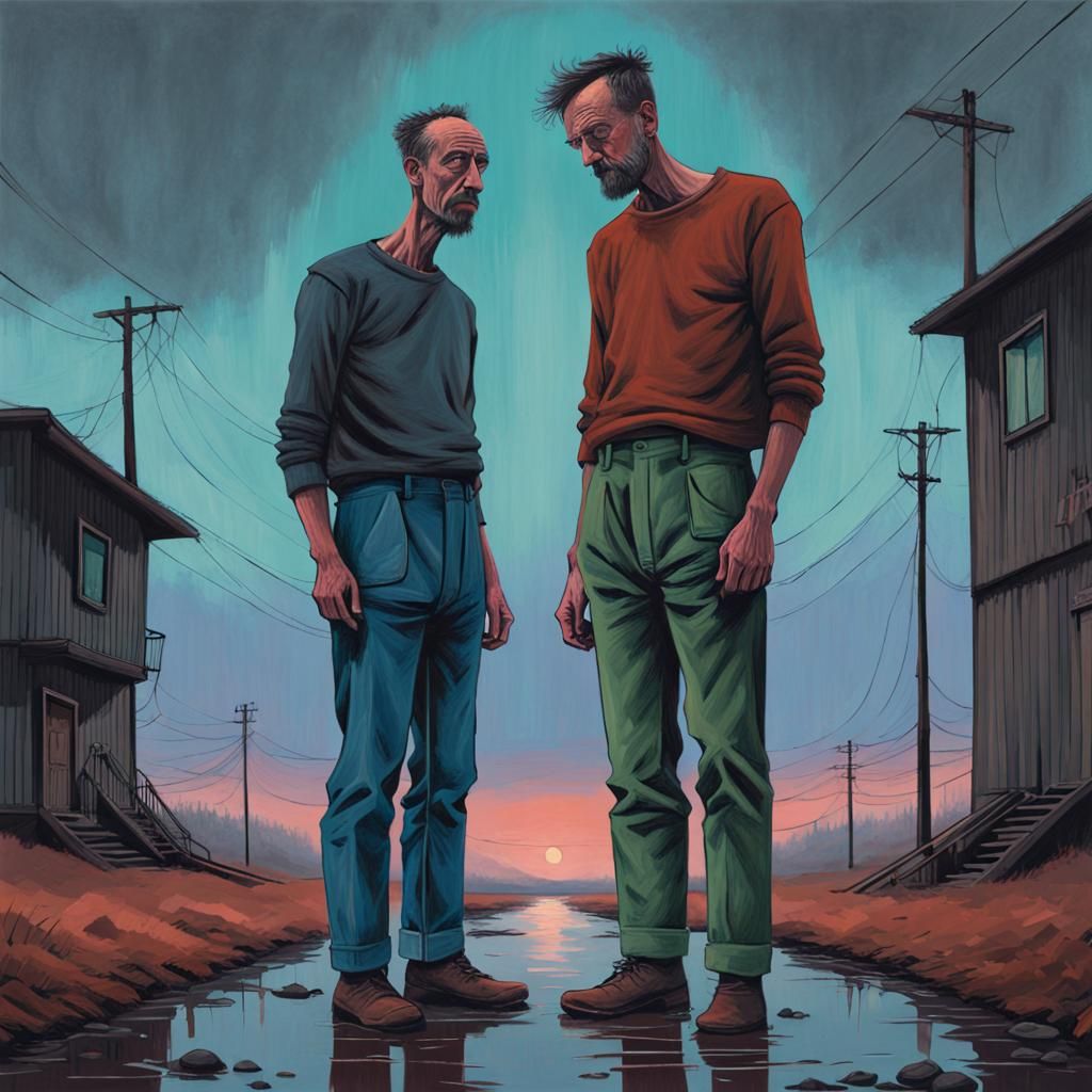 Surreal Geometric Ink Painting of Clean Pants