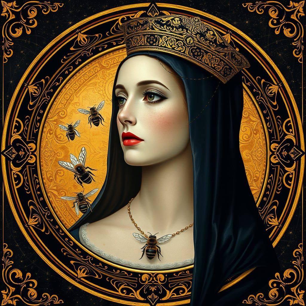 Medieval Queen in Holographic Astral Cosmic Frame