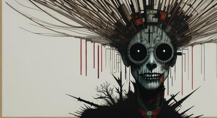 Disturbing Analog Horror Portrait of Eco Hacker Girl