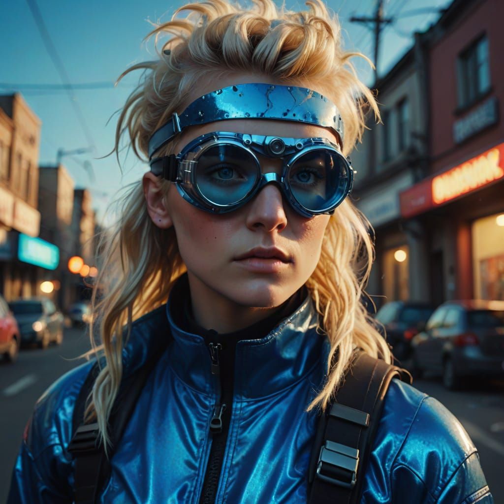 Hyperrealistic Russian Man with Mohawk in Digital Art