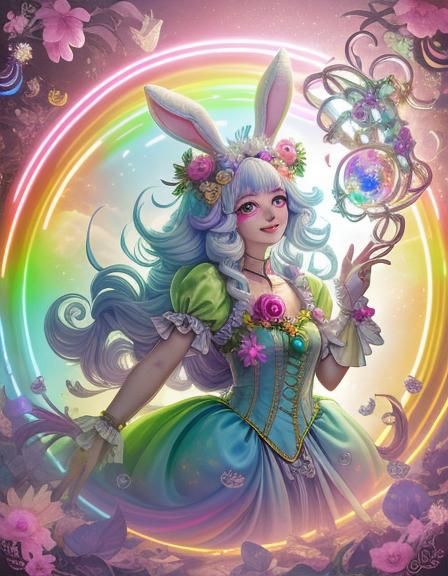 Baroque Science Fantasy Bunnygirl Goddess of Spring