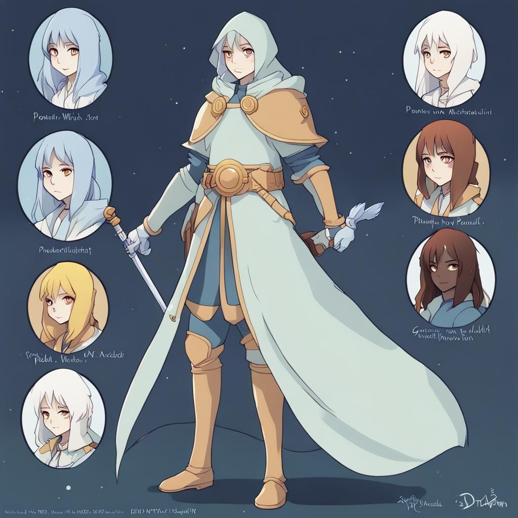 Phantom Paladin Character Sheet in Anime Style
