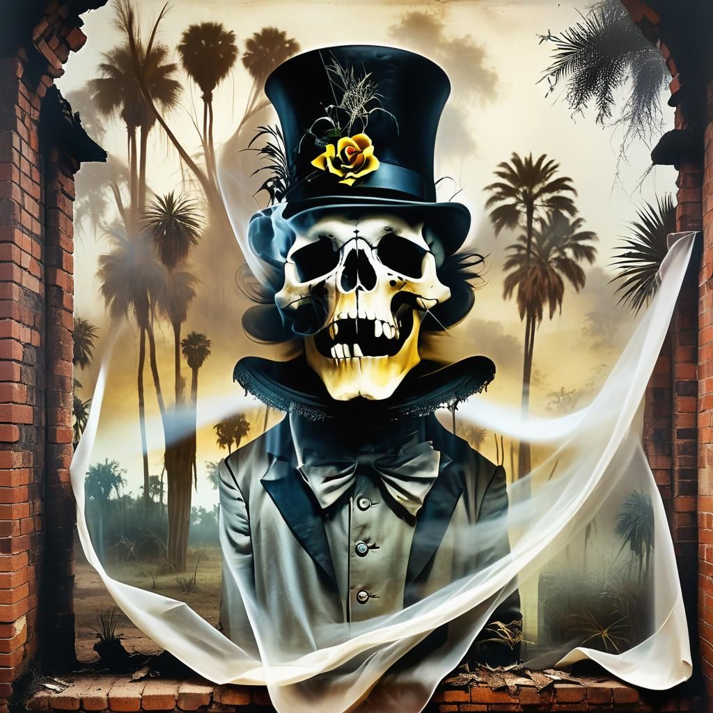 Surreal Skull and Cheetah Ghost Photo