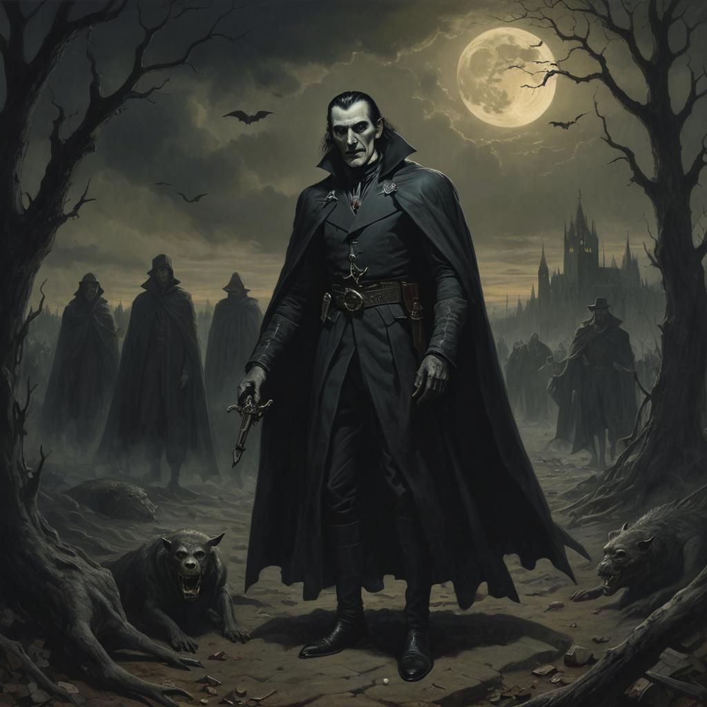 Gothic Horror Portrait of Dracula