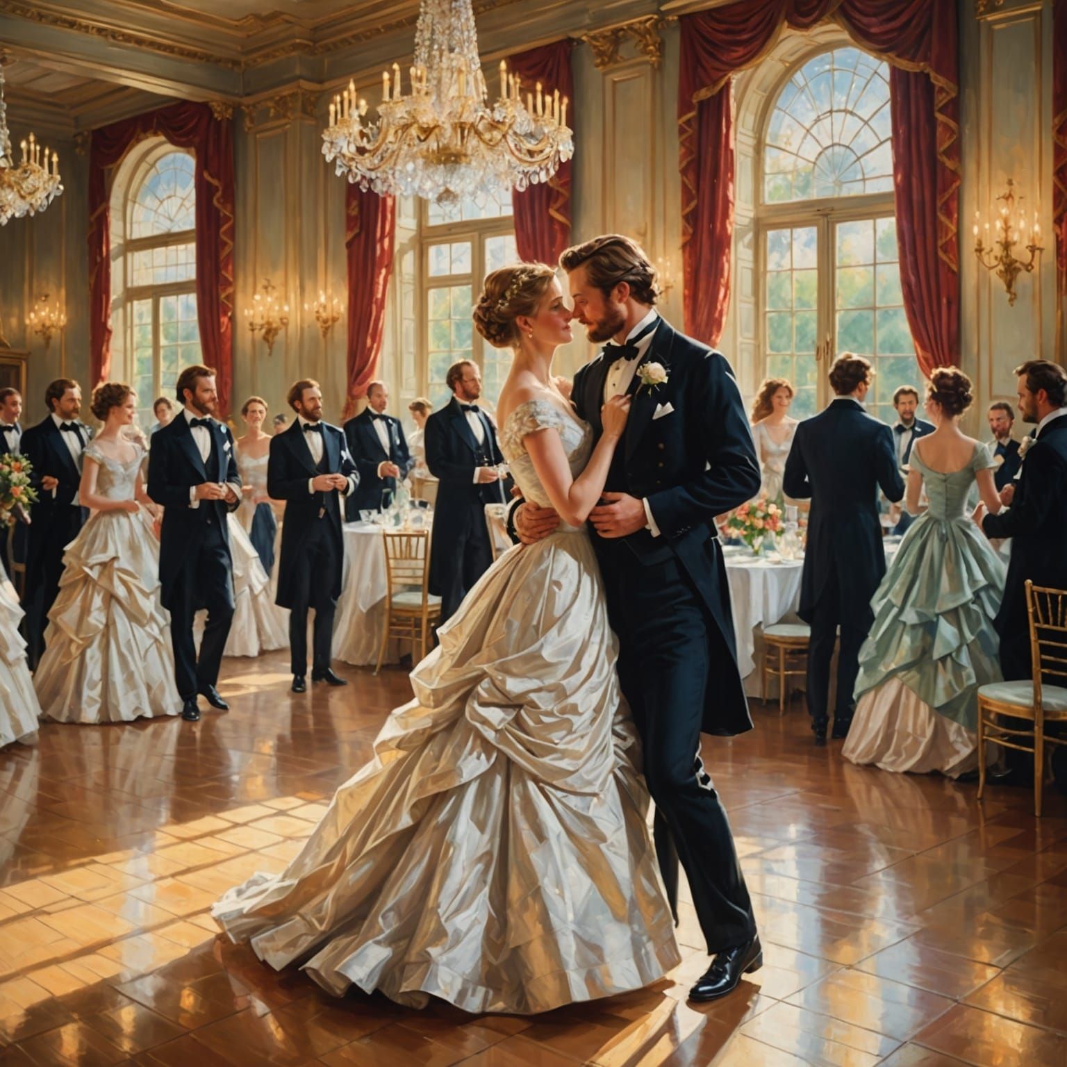 Regency Ballroom Dance in Impressionist Style