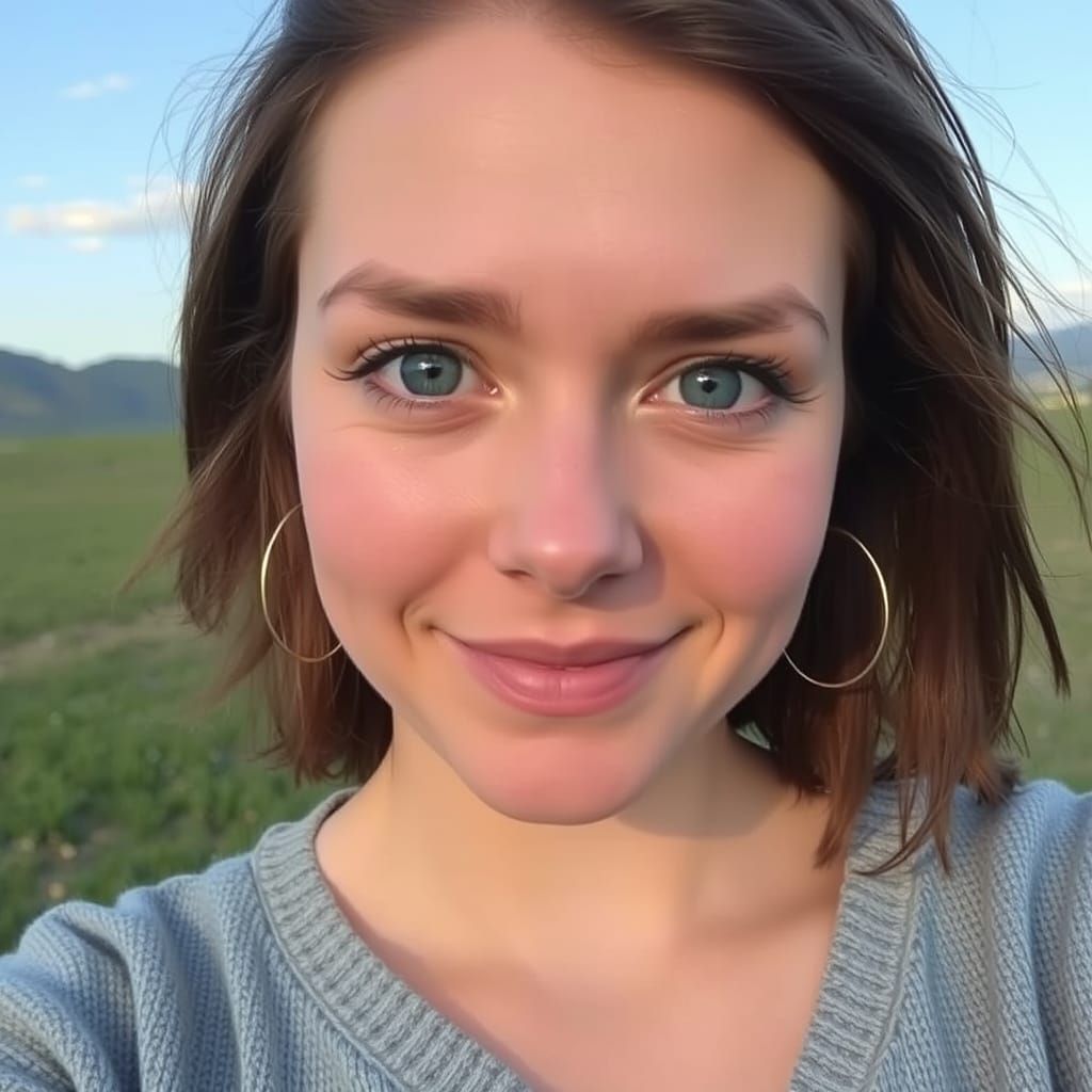 Portrait of an Average Person with Healthy Eyes