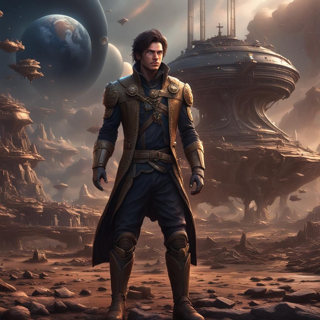 Space Prince in Detailed Matte Painting