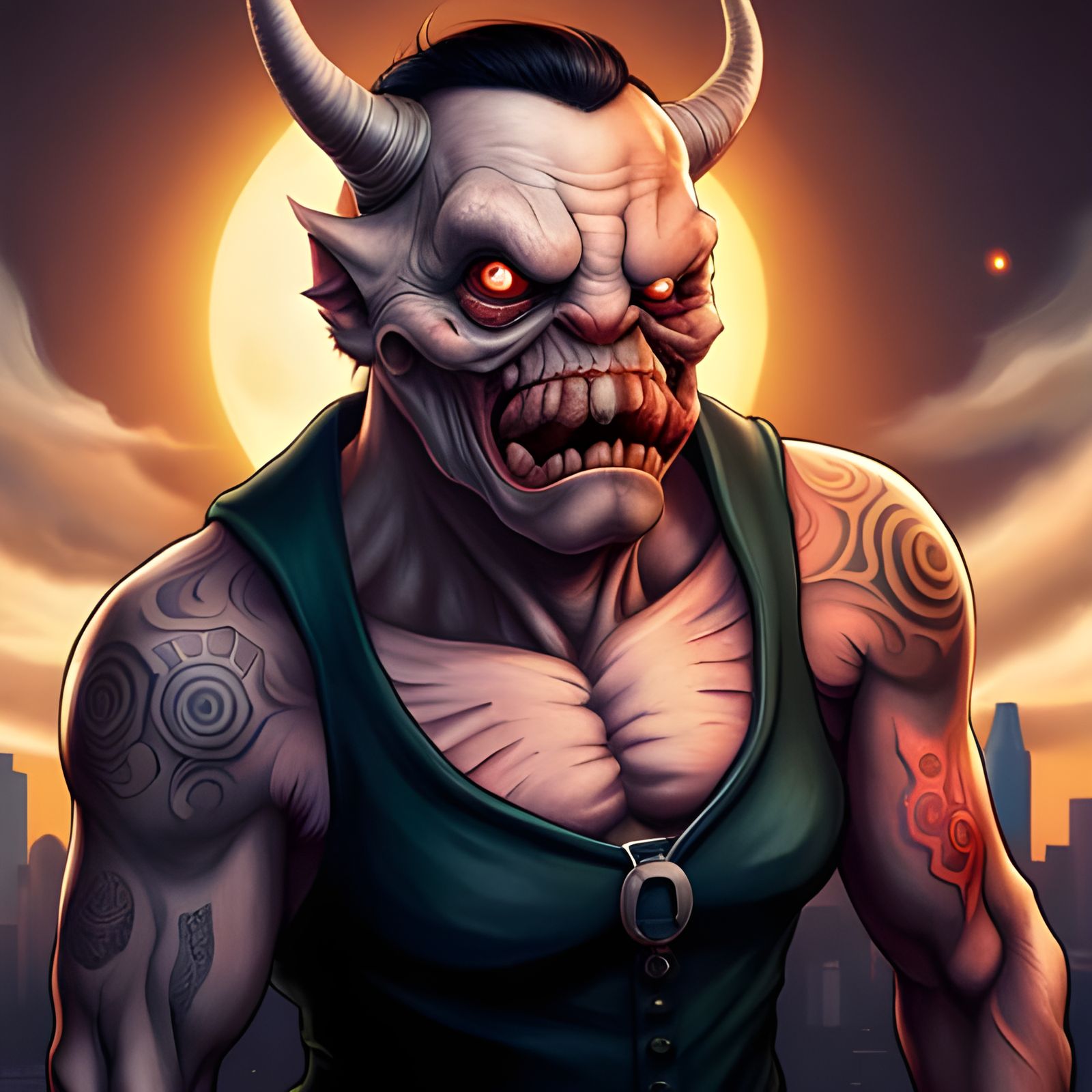 Repulsive Demon in New York, Pop Surrealism Style