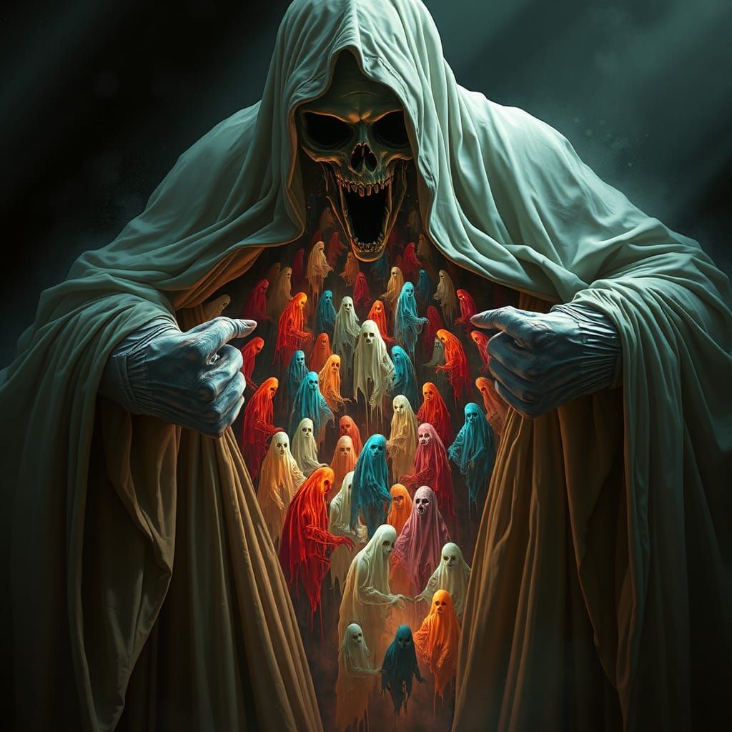 Surreal Ghost Reveals Halloween Swarm: Matte Painting