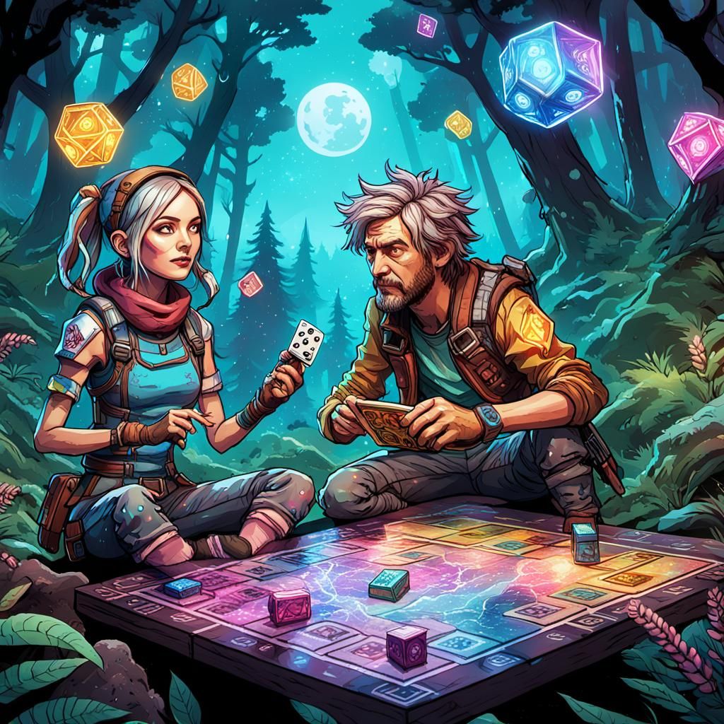 Tiny Tina and Roland Play Board Game