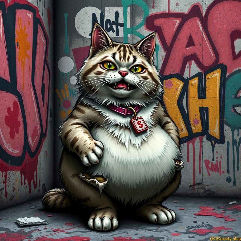 Feline Zombie Street Art