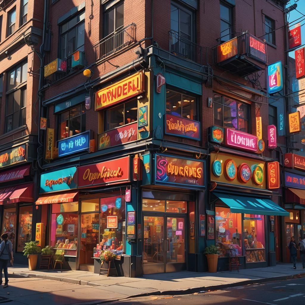 Vibrant Cityscape Concept Art in Realistic Style