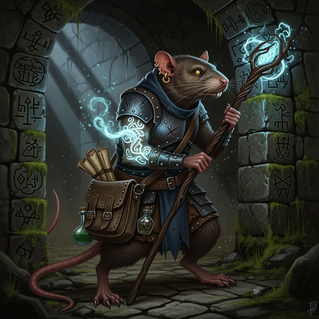 Mystical Wererat Thief in Dark Fantasy Style