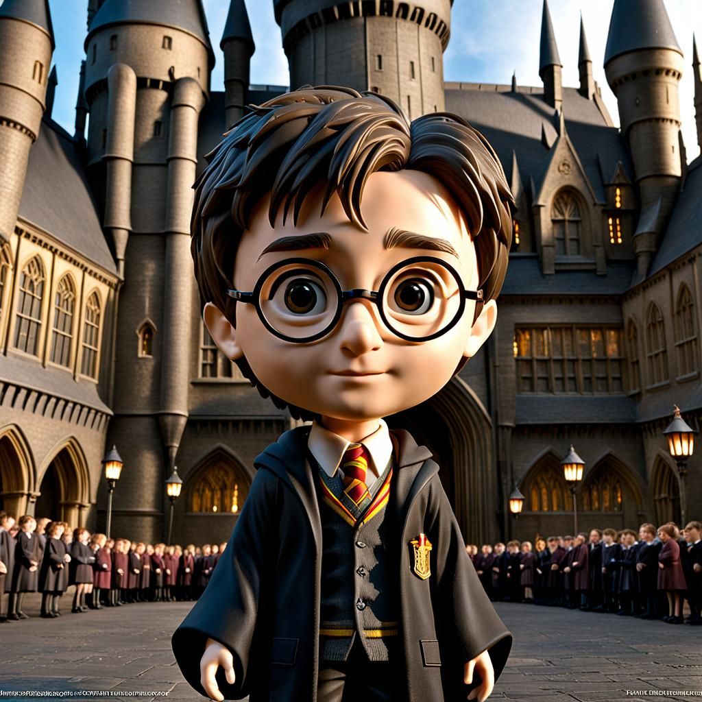 Harry Potter Bobblehead at Hogwarts: Hyperdetailed CGI Rende...