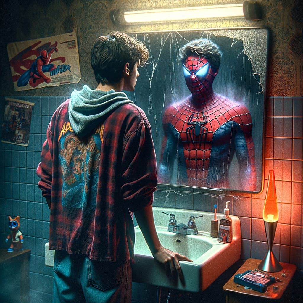 Teenage Superhero Identity Crisis in Gritty 90s Style