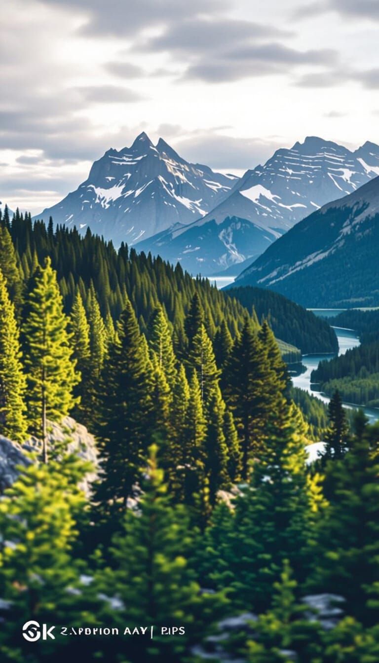 Realistic Mountain Landscape at Dusk