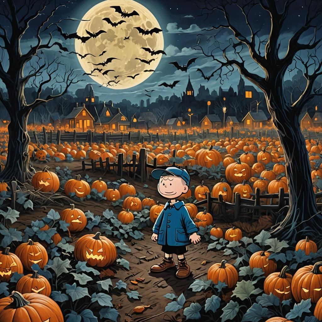 Charlie Brown Meets Dracula in Eerie Pumpkin Patch