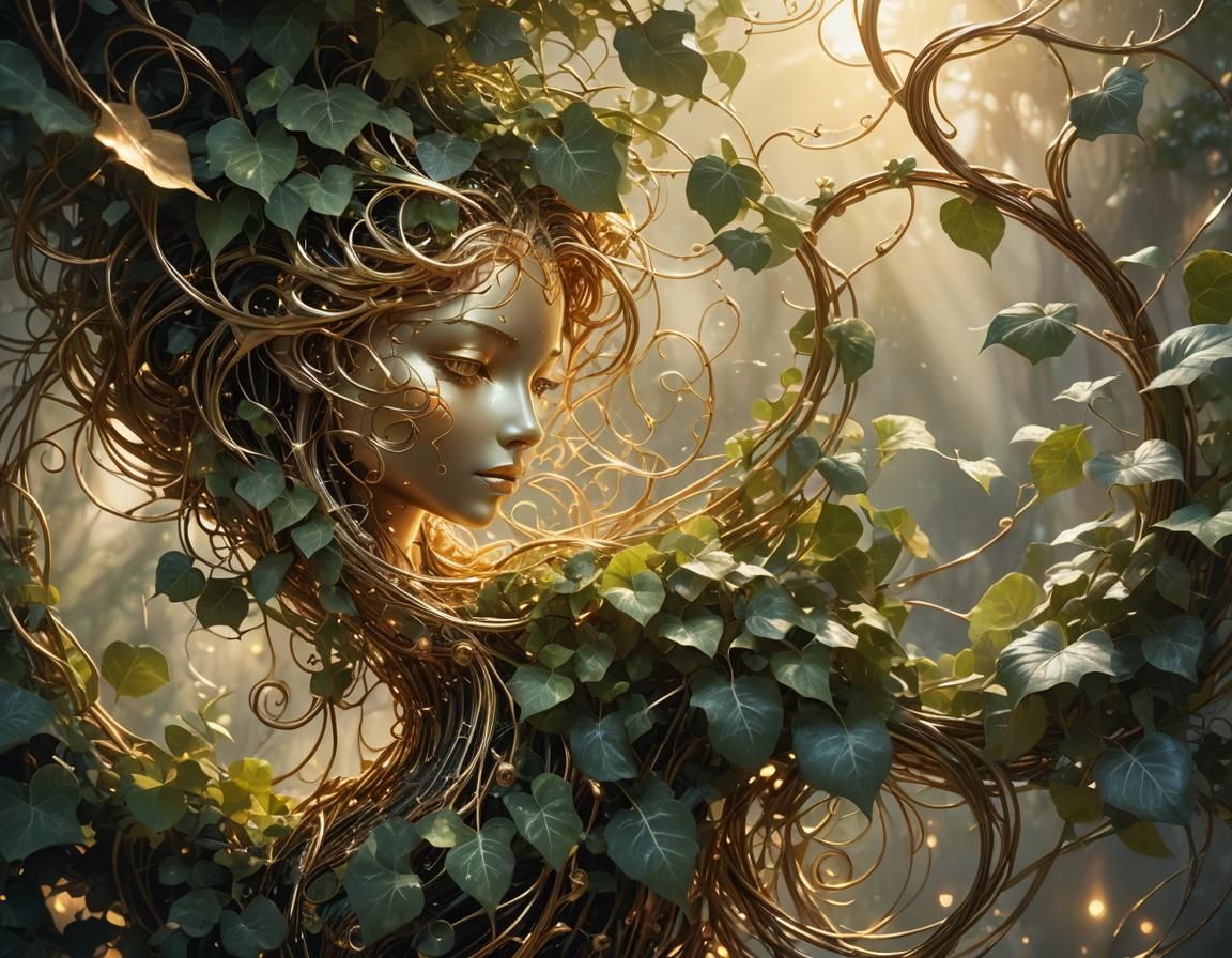 Sentient Machine Radiating Peace in Digital Art