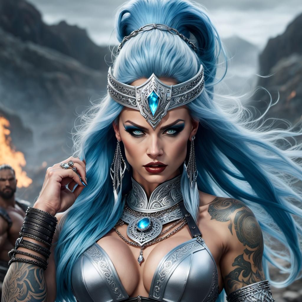 Fantasy Warrior Leads Vikings into Battle