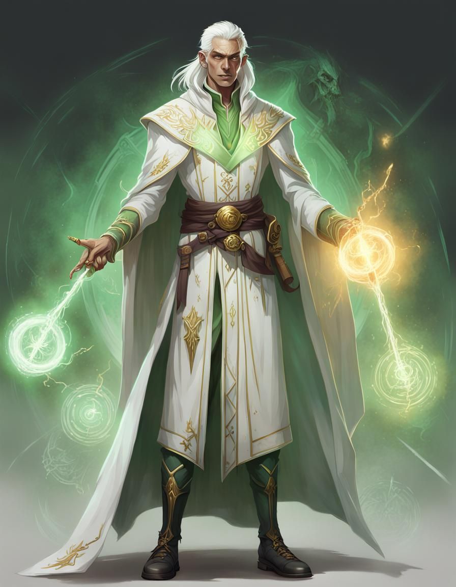 D&D Male Mage Necromancer Concept Art