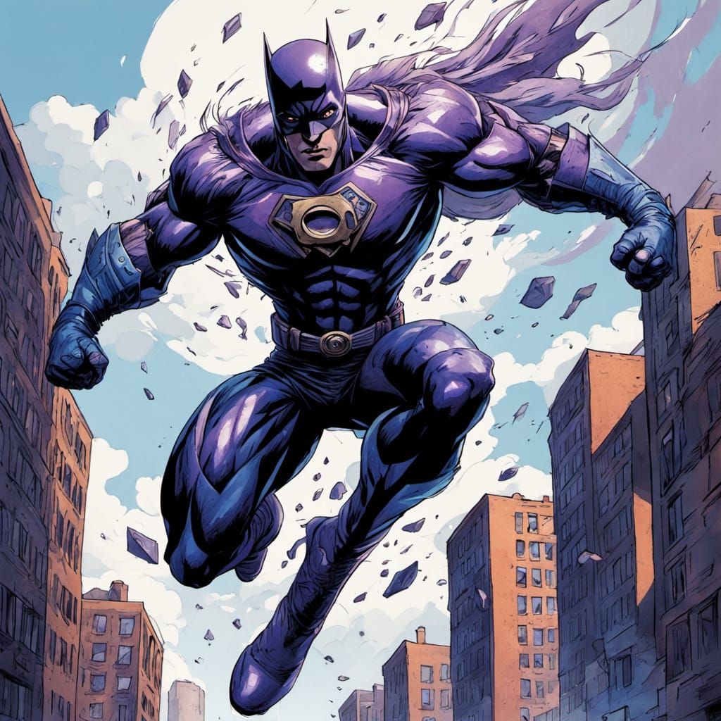 Superhero Leaps Between Buildings With Comet