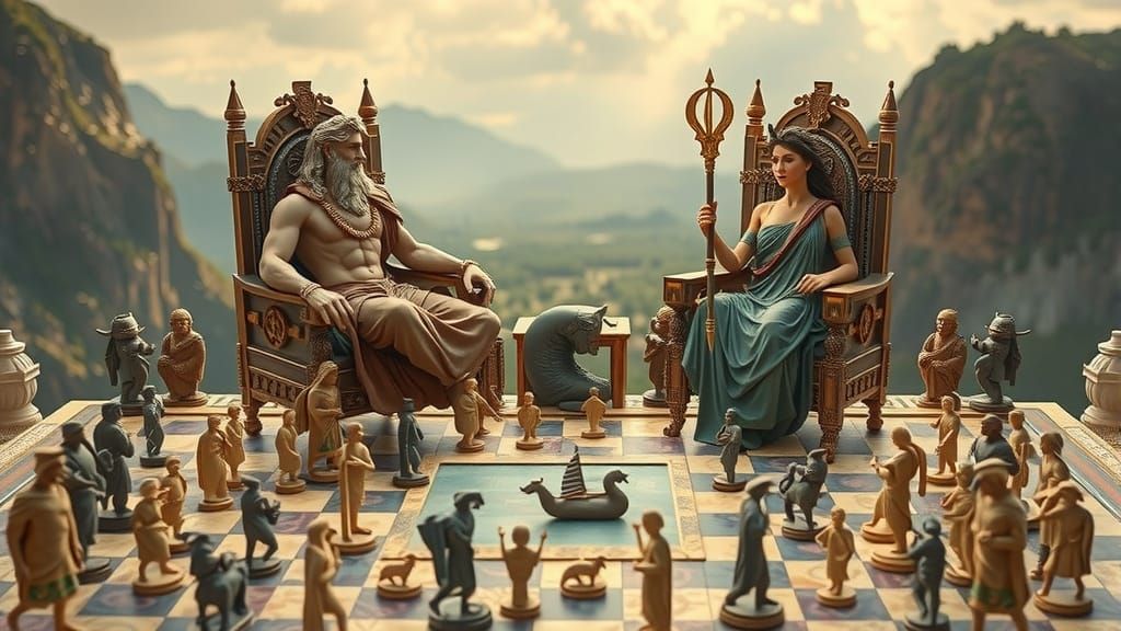 Zeus and Hera Play Chess with Mortal Fate