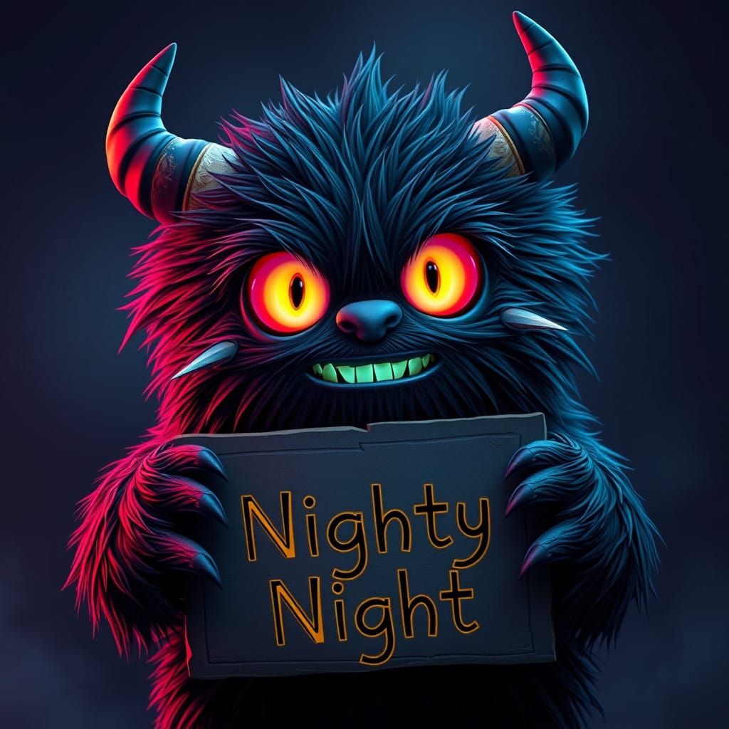 Whimsical Fantasy Beast Wishes You a Peaceful Night