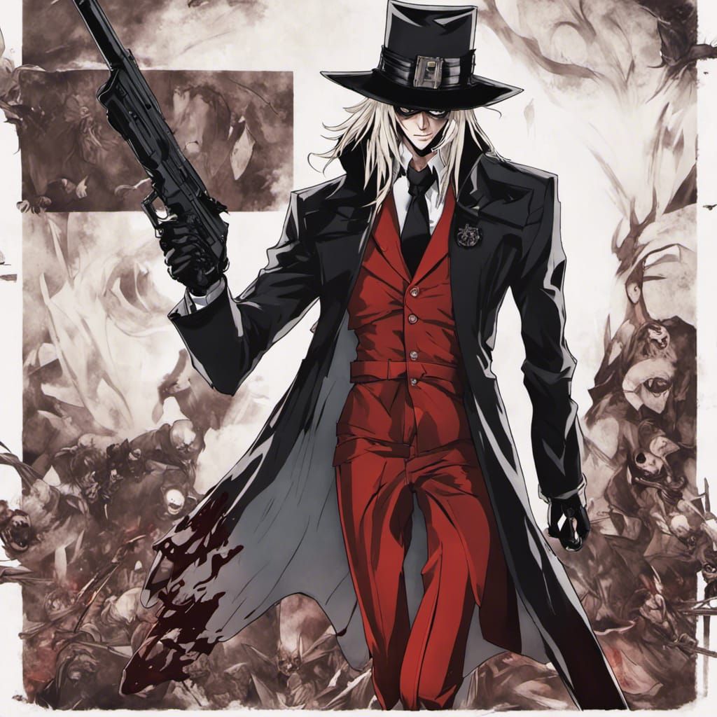 Alucard from Hellsing in Anime Style