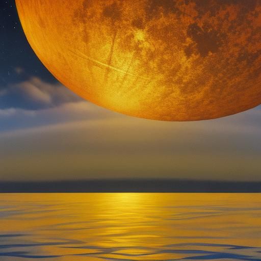 Viking Longship at Night with Bright Moonlight