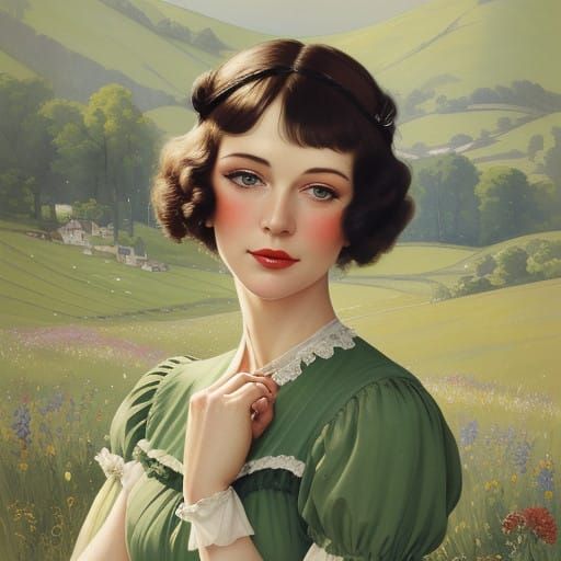 Vintage Hillbilly Flapper Caught Mid-Beauty Routine in Lush ...