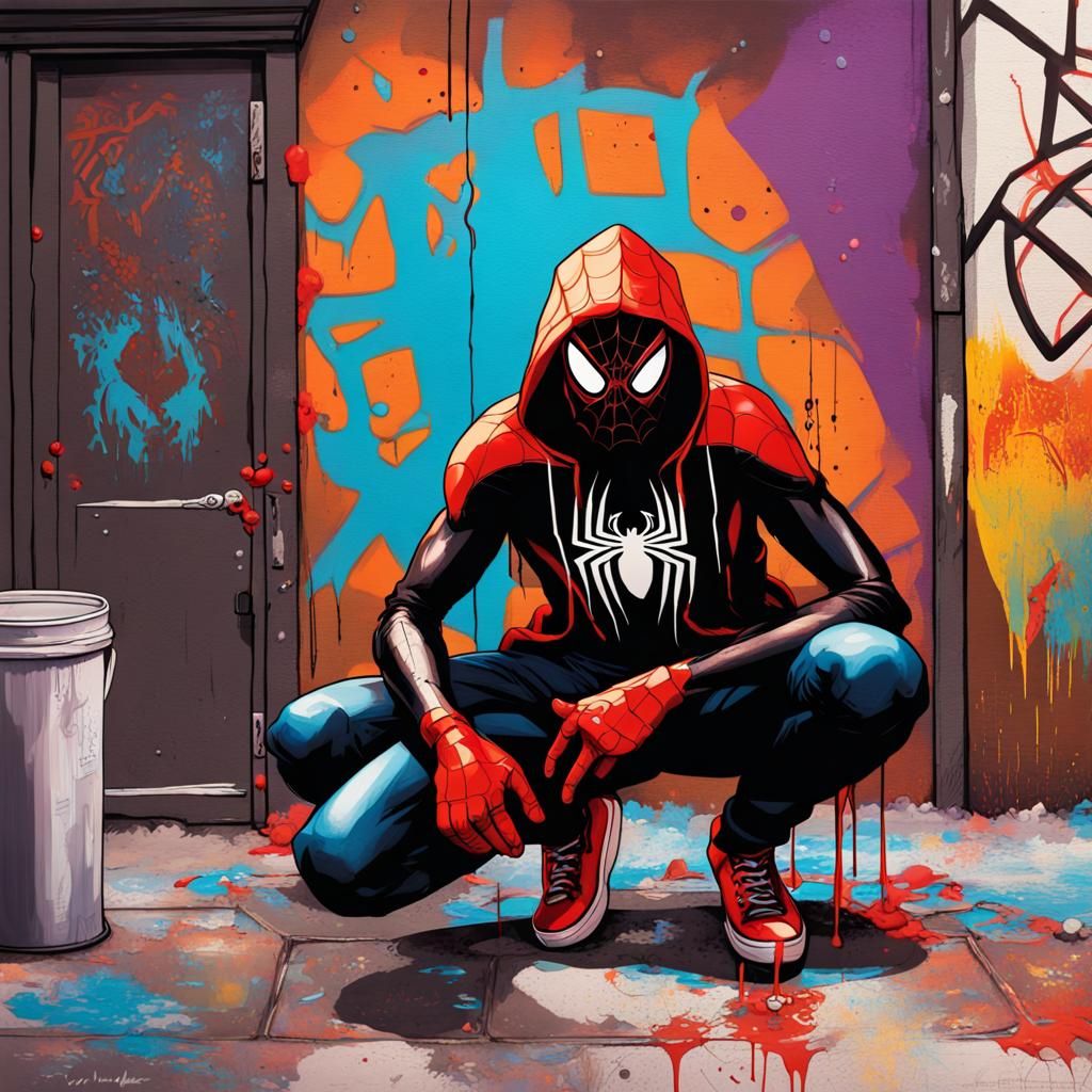 Miles Morales Meets Jesus in Graffiti Art