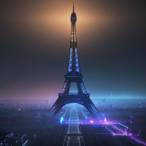 Eiffel Tower in a Magical World, Digital Matte Painting