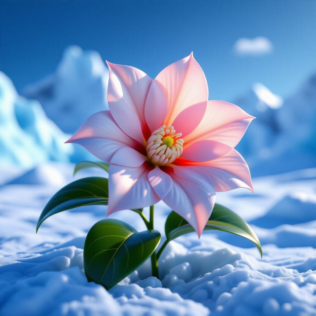 Vibrant Hoya Flower Blooms in Icy Antarctica