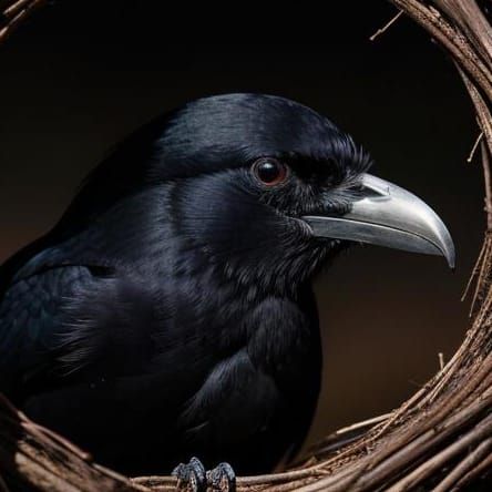 Eye-Catching Raven Portrait in Autumnal Colors