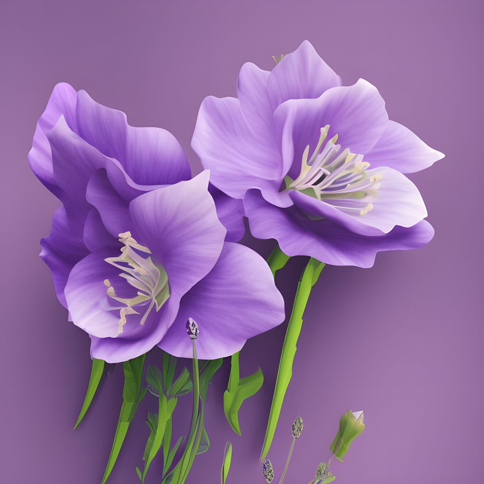 Hyperrealistic Columbine Flower in Art Nouveau Style