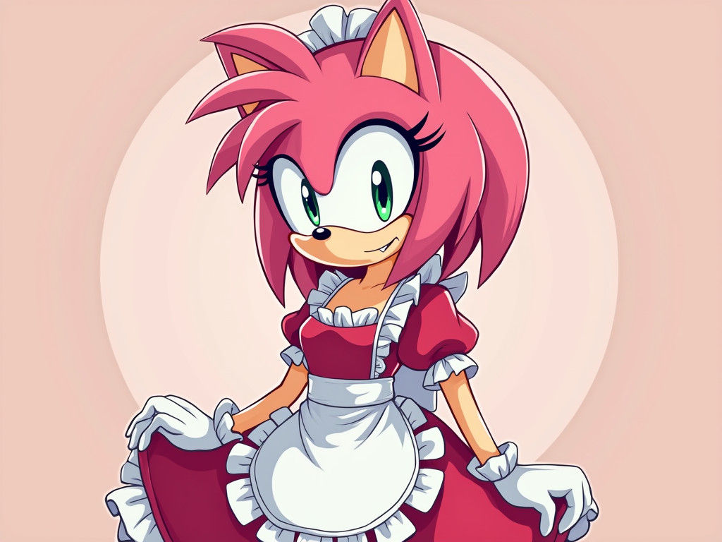 Vector Art: Amy Rose as French Maid