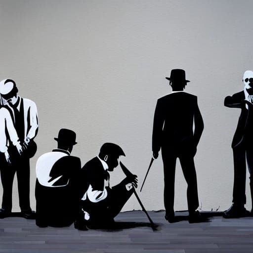 Banksy-Inspired Art: Mafia Boss vs. Subculture Youth