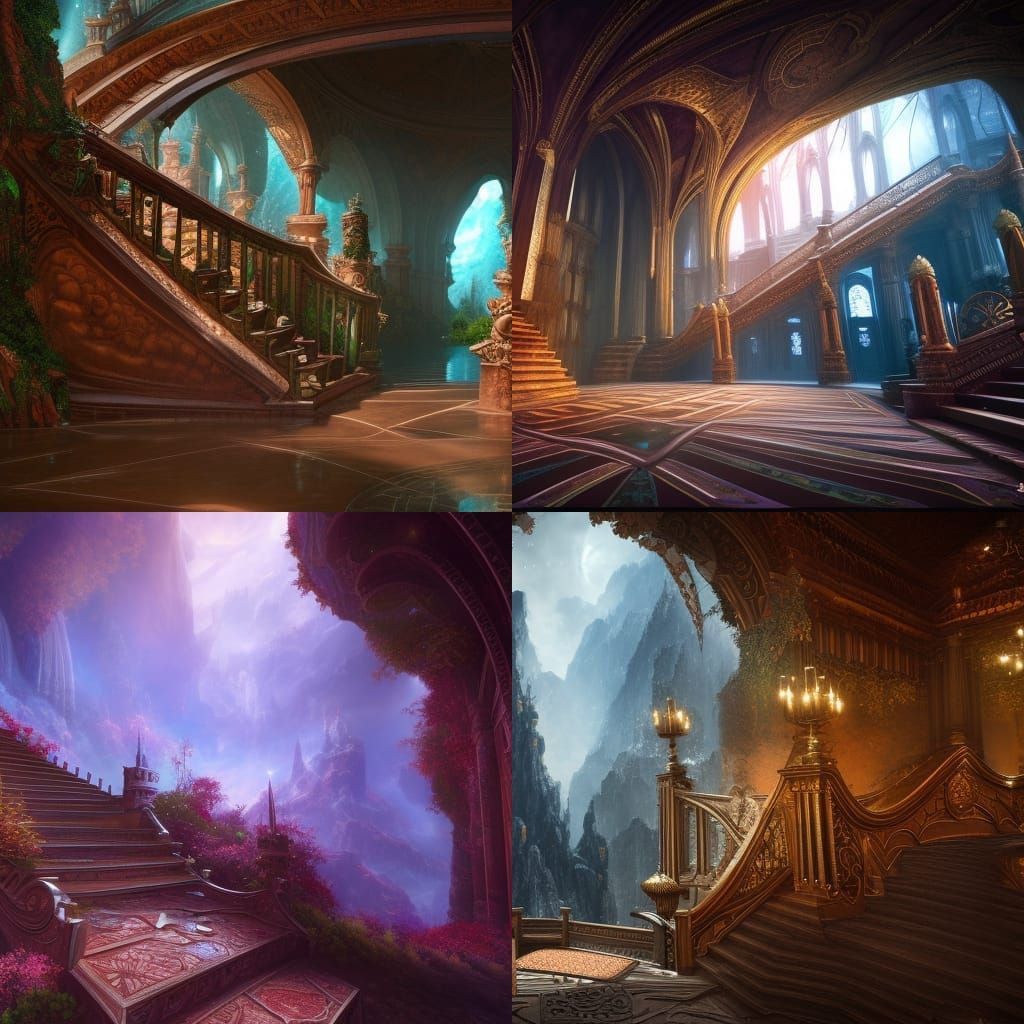 The Holy Heaven Staircase: Detailed Matte Painting