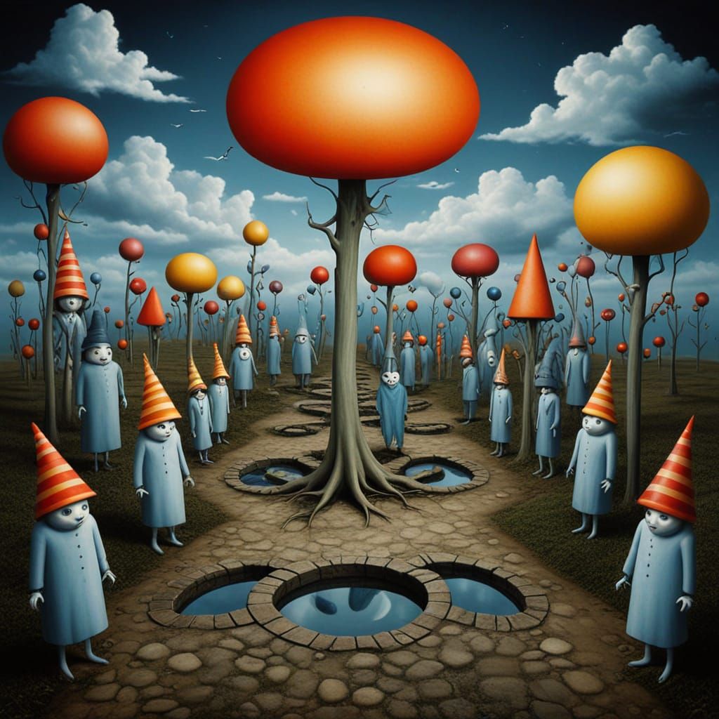 Tim Burton Style Apotheosis: Muted Symmetry