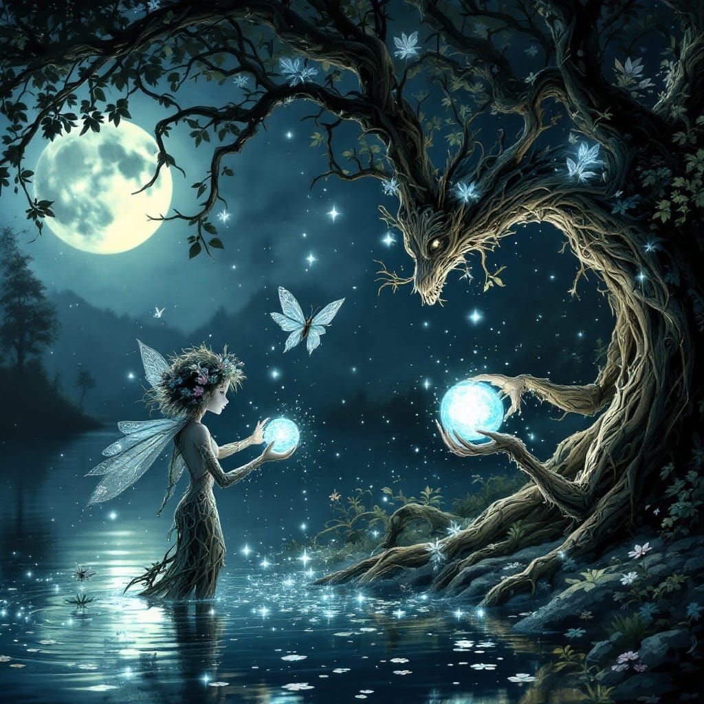 Enchanted Woodland Spirit in Whimsical Dreamscapes